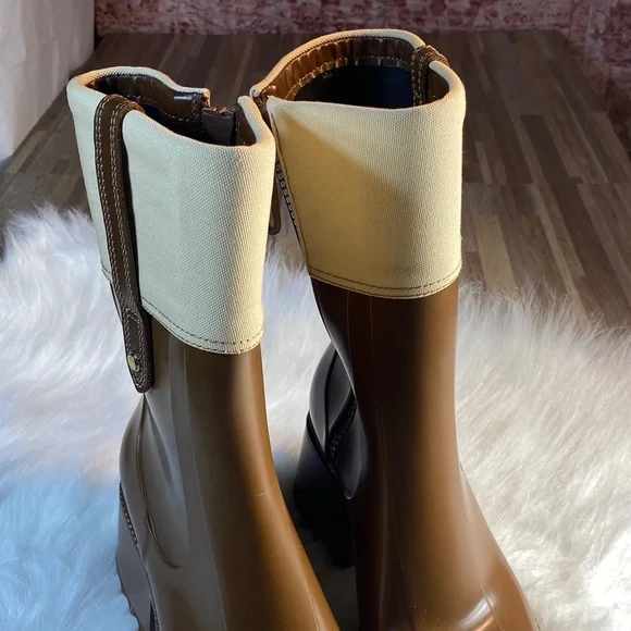 Chloe  Betty canvas trim rainboots Women's Winter Boots - Picture 3 of 9